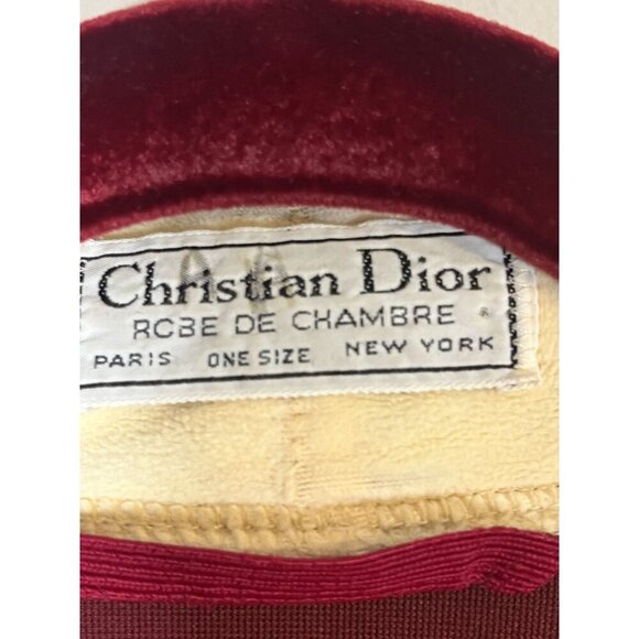 Vintage Christian Dior Red OS Robe De Chambre Luxury Old Money Classic Chic 70s - Picture 3 of 11